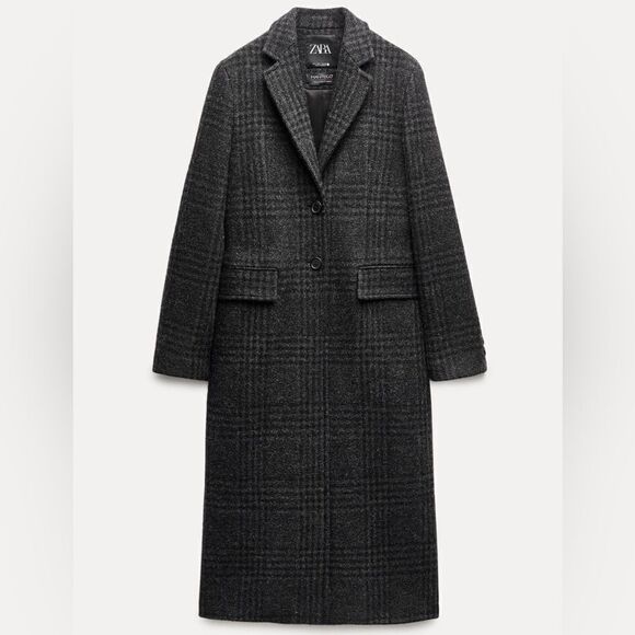 ZARA PLAID MANTECO WOOL COAT ZW COLLECTION - Picture 11 of 13